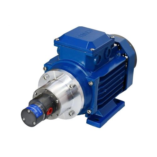 MG-M0.15T57+IEC63 - Micro gear pump, 4.5 l/h, 8 bar, 0.15 ml/rev., G1/8", TNC/Wolfram/PTFE, 230 V - B34 motor flange for IEC63 motor size