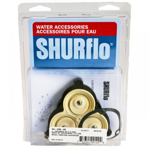 Shurflo 94-238-03 - Diaphragm Kit, Santoprene + PP Items + SS Screws
